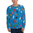 Spaceman Blaues Unisex-Sweatshirt