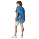 Spaceman Blaues Unisex Hawaii-Knopfhemd