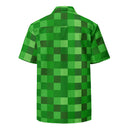 Grüne Bausteine Miner Creep Muster All Over Print Unisex Button Shirt