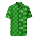 Grüne Bausteine Miner Creep Muster All Over Print Unisex Button Shirt