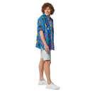 Spaceman Blaues Unisex Hawaii-Knopfhemd