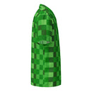 Grüne Bausteine Miner Creep Muster All Over Print Unisex Button Shirt