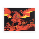 Bricks And Dragons – Gerahmtes Poster mit Krieger und Magier-Minifigur