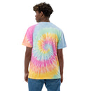 Vintage Bricks Space Embroidery Oversized tie-dye Unisex t-shirt