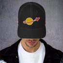 Vintage Ziegel Raum Planet Rakete Trucker Cap