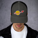 Vintage Ziegel Raum Planet Rakete Trucker Cap