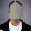 Vintage Ziegel Raum Planet Rakete Trucker Cap