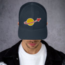 Vintage Ziegel Raum Planet Rakete Trucker Cap
