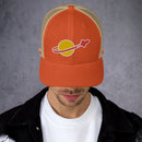 Vintage Ziegel Raum Planet Rakete Trucker Cap