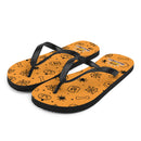 Orange Halloween Geister Spinnen Skelette Flip Flops