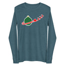 Vintage Weihnachten Weltraum Planet Weihnachtsmann Schlitten Rentier Unisex Langarm T-Shirt