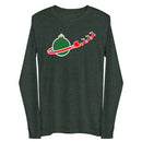 Vintage Weihnachten Weltraum Planet Weihnachtsmann Schlitten Rentier Unisex Langarm T-Shirt