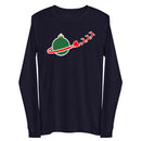 Vintage Weihnachten Weltraum Planet Weihnachtsmann Schlitten Rentier Unisex Langarm T-Shirt