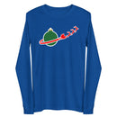 Vintage Weihnachten Weltraum Planet Weihnachtsmann Schlitten Rentier Unisex Langarm T-Shirt