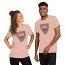 Vintage Bricks Castle Rosa Schild mit Krone Unisex T-Shirt