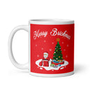 Merry Brickmas Santa Weihnachtsbaum Weiß glänzende Tasse