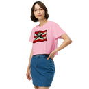 Vintage Bricks Red Kanone Krone Piratenschiffe Damen Crop Top