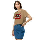 Vintage Bricks Red Kanone Krone Piratenschiffe Damen Crop Top