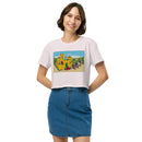 Vintage Baustein Gelb Burg Ritter Damen Crop Top