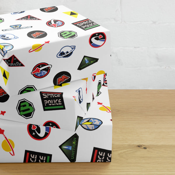 Vintage Space Planet Bricks Logo Gift Wrapping paper sheets