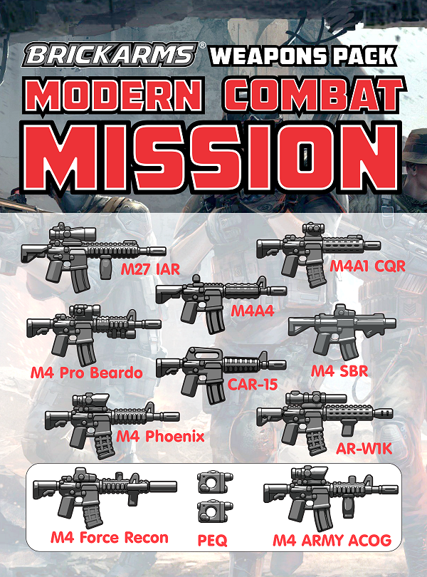 BrickArms Modern Combat Mission Weapons Military Pack for Minifigures