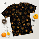 Schwarzes gruseliges Skelett, Spinne, Kürbis Halloween Brick Minifigur Teile Herren T-Shirt
