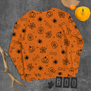 Oranges gruseliges Skelett, Spinne, Kürbis Halloween Brick Minifigur Teile Unisex Sweatshirt