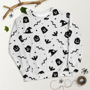 Weißes gruseliges Gespenst, Fledermaus, Kürbis, Hexe, Schlange Halloween Brick Minifigur Teile Unisex Sweatshirt