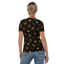 Schwarzes gruseliges Skelett, Spinne, Kürbis Halloween Brick Minifigur Teile Damen T-Shirt