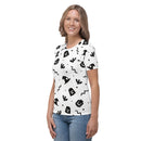 Weißes gruseliges Gespenst, Fledermaus, Kürbis, Hexe, Schlange Halloween Brick Minifigur Teile Damen T-Shirt