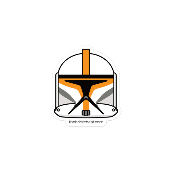 Orange Clone Trooper Minifigure Helmet Sticker