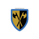 Vintage Burg Schild Äxte Ziegel Minifigur Aufkleber