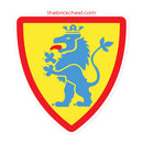 Vintage Schlossschild Löwenkönig Ziegel Minifigur Sticker