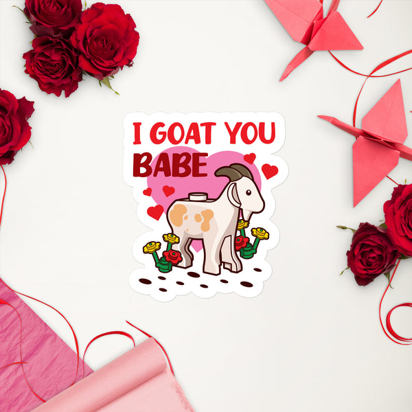 I Goat You Babe Valentines Love Building Animal Minifigure Bubble-free stickers