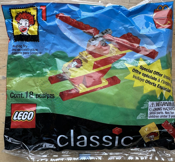 Lego Classic Polybag Ronald Mcdonald Helicopter from Mcdonalds Happy Meal #2032