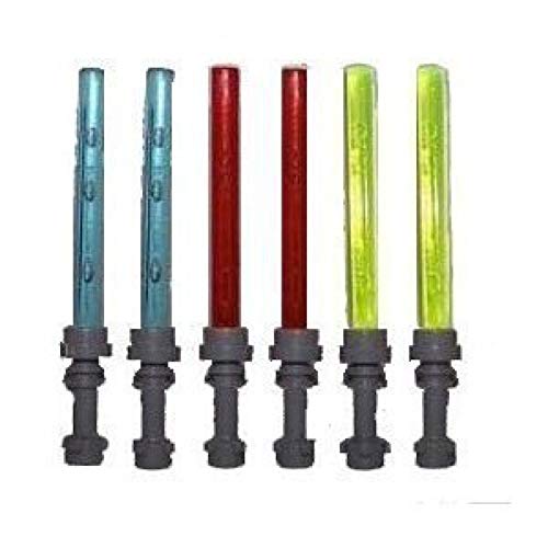 LEGO Lot of 6 Lightsaber for Small Minifigures (2 Red, 2 Blue, 2 Yellow)