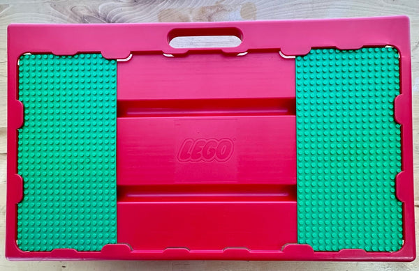 Lego Carrying Case 1998 Red with Green Sliding Baseplates