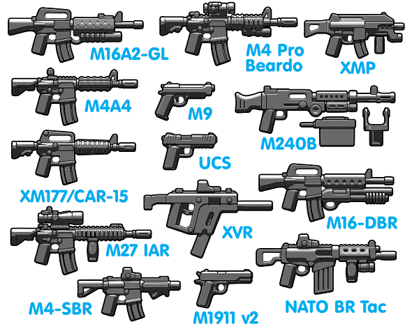 BrickArms Modern Combat Frontline V2 Minifigure Weapons Pack