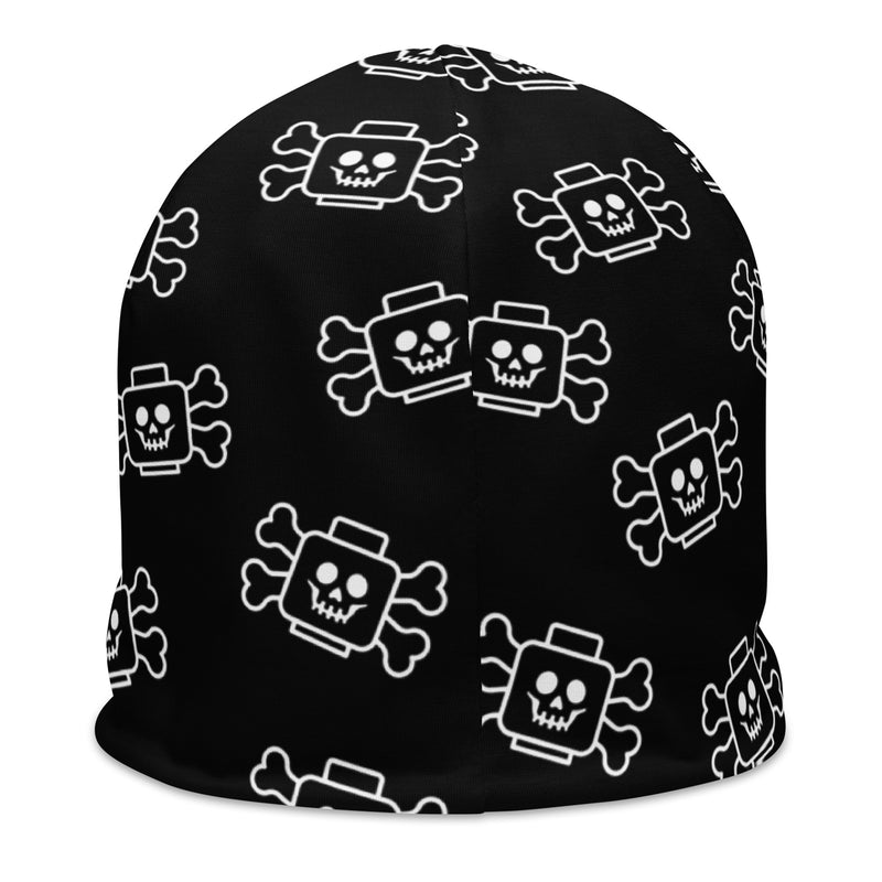 Skeleton Skull Crossbone Black All-Over Print Beanie