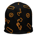 Building Bricks Gold Treasure Parts All-Over Print Beanie