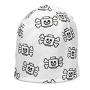 Skeleton Skull Crossbone White All-Over Print Beanie