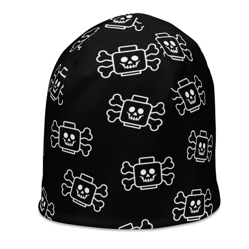 Skeleton Skull Crossbone Black All-Over Print Beanie