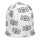Skeleton Skull Crossbone White All-Over Print Beanie