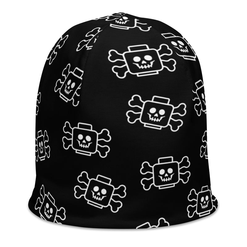 Skeleton Skull Crossbone Black All-Over Print Beanie