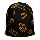 Building Bricks Gold Treasure Parts All-Over Print Beanie
