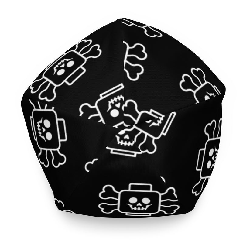 Skeleton Skull Crossbone Black All-Over Print Beanie