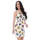 Figurbetontes Kleid im Vintage-Stil mit Schlossschild