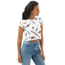 Blaster Weapon Pattern All-Over Print Crop Tee