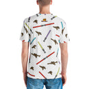 Blaster Saber Waffenmuster Allover-Print Herren T-Shirt mit Rundhalsausschnitt