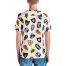 Shield Pattern All-Over Print Men's Crew Neck T-Shirt
